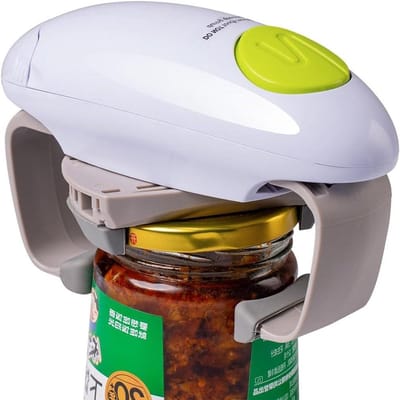 Automatische pottenopener - Elektrische opener - Keuken gemak - Past op meeste potten - 17x10x6cm - Wit