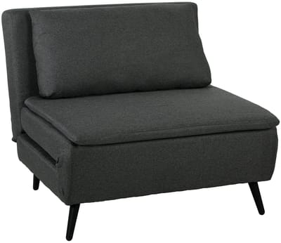 Slaapstoel - Uitklapbaar - Slaapbank - Logeerbed - Zetelbed - Slaapfauteuil - Vouwbed - 1 persoons - Zeer comfortabel - Donkergrijs