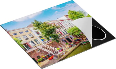 Chefcare Inductie Beschermer Huisjes aan de Oudegracht in Utrecht - 60x50 cm - Afdekplaat Inductie - Kookplaat Beschermer - Inductie Mat
