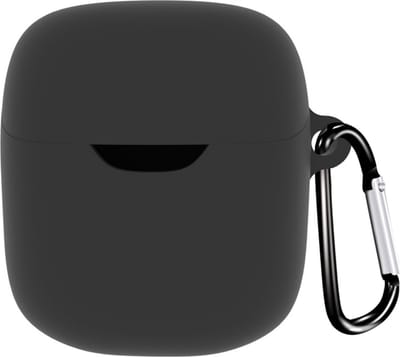 Somstyle Luxe Hoesje Geschikt voor JBL Tune 220TWS/225TWS Draadloze Oordopjes - Siliconen met Clip – Zwart