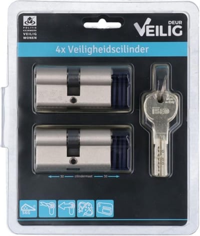 VEILIG veiligheidsprofielcilinder Expert R7 30/30 SKG3 (set van 4 stuks gelijksluitend)
