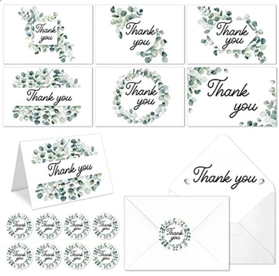 245 Stuks Bedankkaarten met Enveloppen en Stickers voor Bruiloft, Babyshower en Gelegenheden