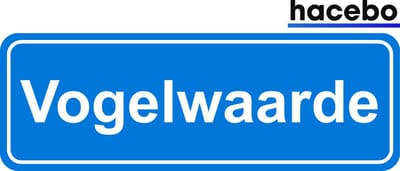 Hacebo - Plaatsnaam Sticker - 29x10 CM - Vogelwaarde sticker - Verkeersborden sticker - grappige cadeaus - Vogelwaarde