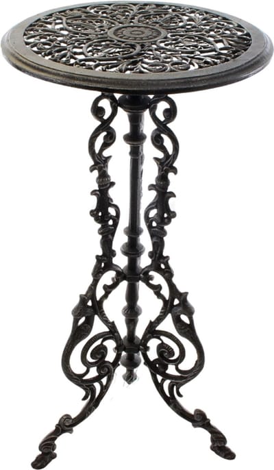 Plantentafel - Tuintafel - Bistrotafel - Bijzettafel - Gietijzer Tuin Tafeltje - Oud Zilver - Antiek - 36x69