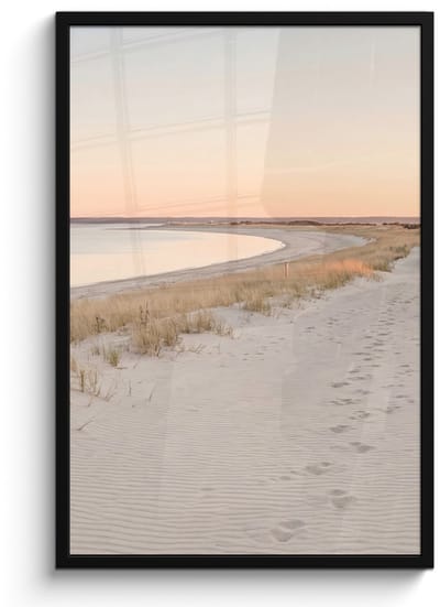 Poster in lijst - Fotolijst 60x90 cm - Posters - Kustlijn - Horizon - Hek - Posterlijst zwart - Decoratie - Wanddecoratie woonkamer - Muurdecoratie slaapkamer