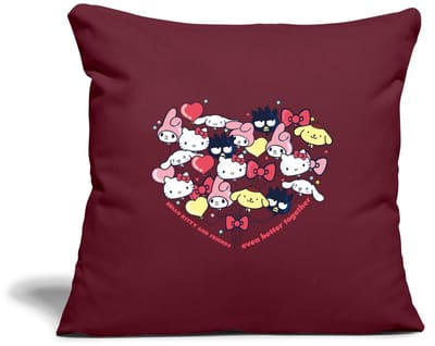 Hello Kitty En Vrienden Ballonnen In Hartvorm Sierkussenhoes, 45 x 45 cm