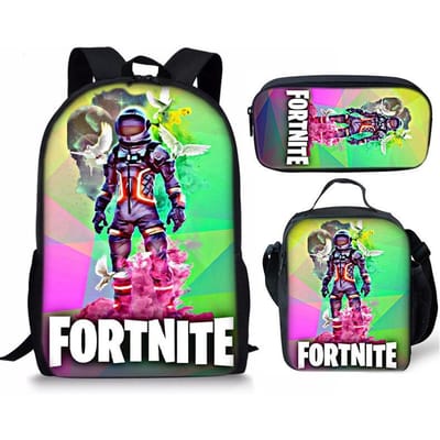 3 stuks Fortnite Activiteitenrugzak Anime Cartoon Schooltas Grote Capaciteit Student Schooltassen Etui Schattig En Charmant Lunchtas Verjaardagscadeau 3pcs