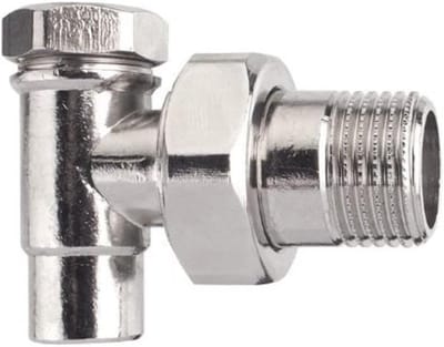 Afsluitbare 15mm x 1/2" Hoek Radiatorkraan in Zilver - Universele Montage
