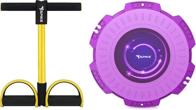 Buiktrainer voor thuis - tummy trimmer voor buik, armen en benen - elastische fitnessband met voetsteunen