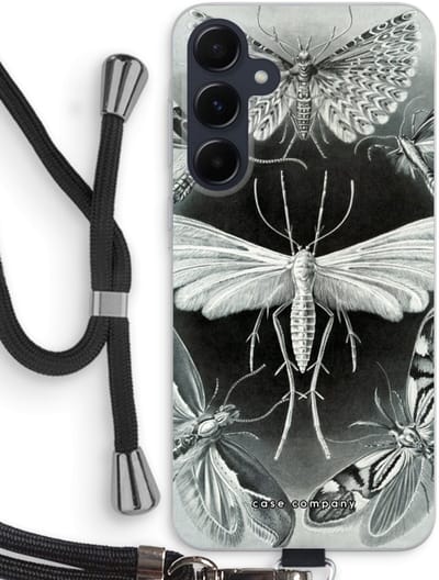 Case Company® - Hoesje met koord geschikt voor Samsung Galaxy A55 hoesje met Koord - Haeckel Tineida - Telefoonhoesje met Zwart Koord - Bescherming aan alle Kanten en Over de Schermrand