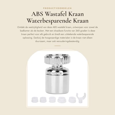 Dailygoods - ABS Wastafel Kraan - Waterbesparende Kraan - 360 Draaibaar - Badkamer Keukenkraan Accessoires - Duurzaam - Geschikt voor de meeste kranen