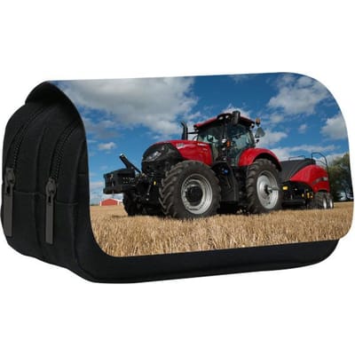Nieuwe Dubbellaagse Etui met Tractor, Opbergtas voor Potloden en Schrijfwaren voor Leerlingen van de Basisschool en Middelbare School
