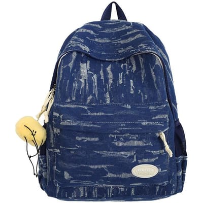 Grote Rugzak voor Studenten Modieuze en Eenvoudige Jeans Schooltas Cool en Trendy Veelzijdige en Casual Rugzak voor Vrouwen .