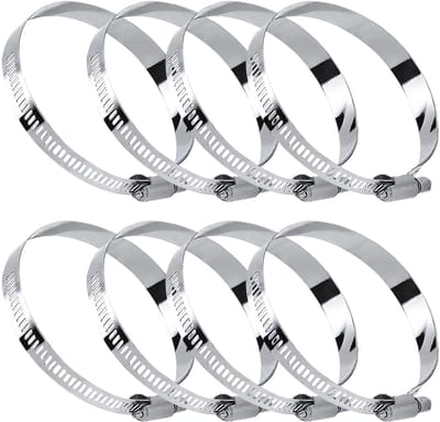 Dailygoods- Slangklemmen Set van 8 - Roestvrij Staal - Verstelbare Diameter 80-100 mm - Buisklemmen voor Auto/Industrie - Corrosiebestendig - Eenvoudige Montage