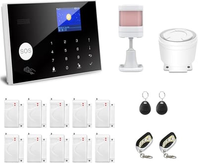 Draadloos Alarmsysteem - Beveiligingsset GSM WiFi - Huis Beveiligen - Dual Communicatie Netwerk - 17 Delige Set - Zwart