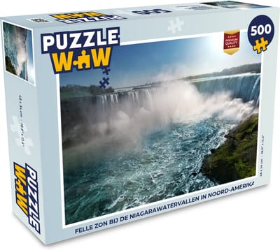 Puzzel Felle zon bij de Niagarawatervallen in Noord-Amerika - Legpuzzel - Puzzel 500 stukjes