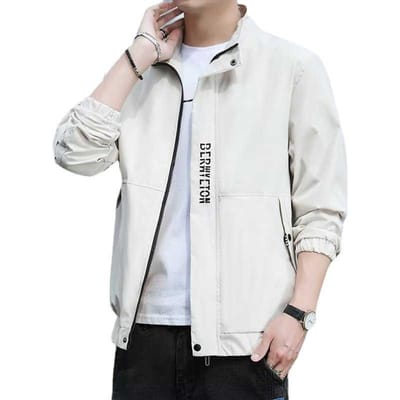 Nieuwe Casual Mode Urban Opstaande Kraag Bovenkleding Trendy Herfst Lui Jasje Trendy Ins Lange Mouwen 4XL white