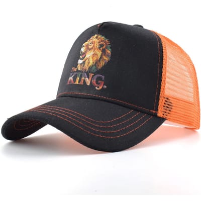 Zomer Baseballpet Outdoor Ademend Mesh Truckerpet Mannen Vrouwen Print Leeuw Snapback Hip Hop Petten Verstelbare Vizierpet black