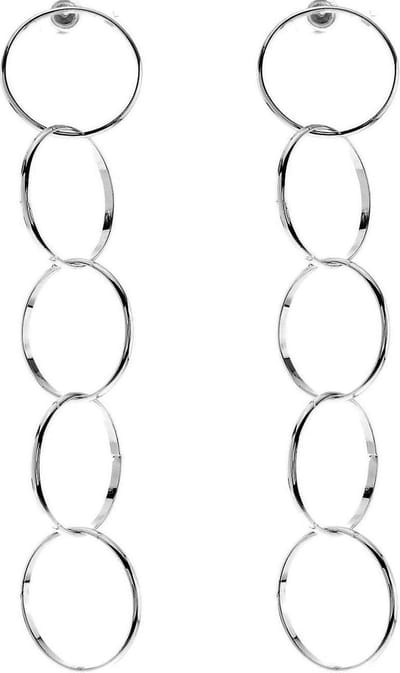 Behave - Oorhangers lang rond zilverkleurig - Avond chic stijl