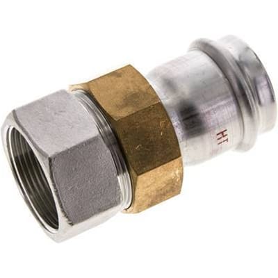 Perskoppeling wartelmoer - 42mm & Rp 1-1/2'' Persmof - RVS Vlakke Afdichting