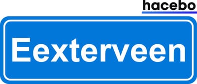 Hacebo - Plaatsnaam Sticker - 29x10 CM - Eexterveen sticker - Verkeersborden sticker - grappige cadeaus - Eexterveen