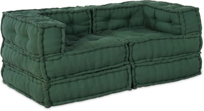 vidaXL - Modulebankeenheid - 2 - st - Stof - Groen - 140 - x - 70 - x - 56 - cm