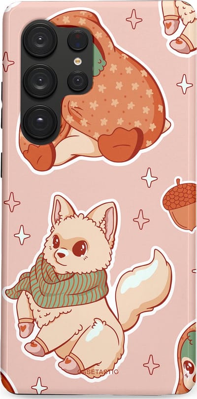 Casetastic hoesje geschikt voor Samsung Galaxy S25 Ultra - Dubbellaagse bescherming - Winter avontuur - Fashion Case - Perzik Zand Lichtgrijs