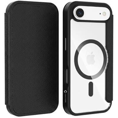 Coverzs Magsafe bookcase geschikt voor iPhone 17 Air - Compatibel met magsafe - Book case en Back Cover - Magnetisch uitneembaar - Beschermhoes met pasjeshouder