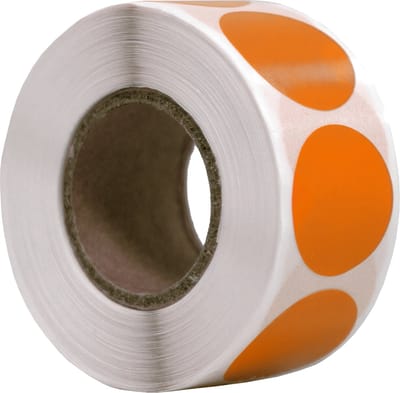 500 Etiketten Rond Oranje 20 mm op Rol - Sluitzegel - Markeringspunten - Blanco ronde stickers - DULA