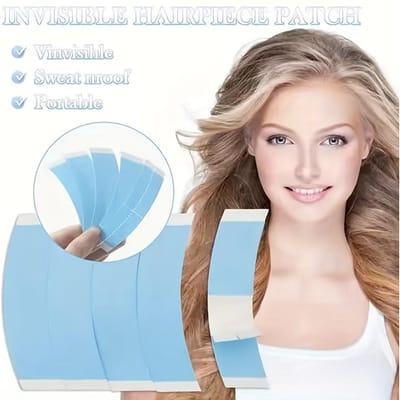 36 stuks/lot Super Sterke Blauwe Haartape Waterdicht Dubbelzijdig Klevend Haarsysteem Supertape Voor Kantpruik blauw