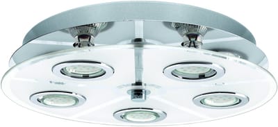EGLO Cabo - Plafondlamp - Rond - 5 Lichts - Ø350mm. - Chroom - Wit, Helder