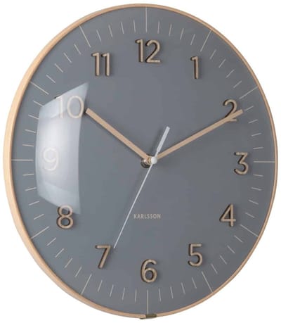 Karlsson Wandklok Esencia Dome - Donkergrijs - Ø30cm - Wandklok Modern