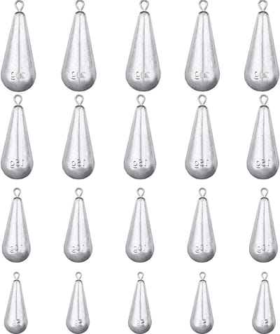 20 Stuks Visgewichten Drop Shot in Diverse Gewichten voor Zee- en Zoetwatervissen - Perfect voor Effectieve Aas Presentatie