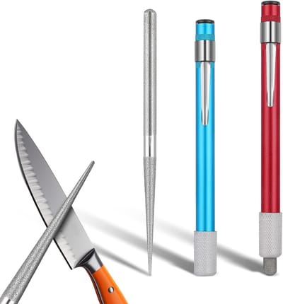 Dailygoods- Messenslijper Gekarteld - Intrekbare Diamant - Slijptool voor Buiten - Ergonomisch Ontwerp - Duurzaam Materiaal - Ideaal voor Vissen - Slijper
