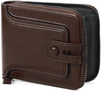 Dailygoods- Herenportemonnee met RFID-bescherming - Duurzaam veganistisch leer - 7 Kaartvakken - Compact ontwerp 12 x 9,6 x 2,7 cm - Muntvak - Lange levensduur - Portemonnee