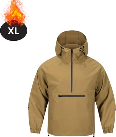 Bovista Windjas Voor Heren - Windjack - Waterdicht - Jas Met Capuchon - Outdoorjas - Volwassen - Beige - Maat XL