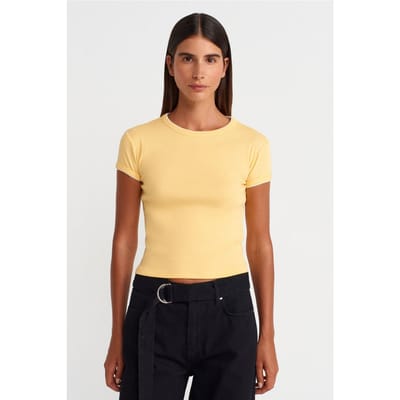 Dames Slim Fit Katoenen Cropped T-Shirt