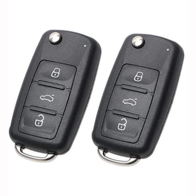 EXCITAT Sleutelbehuizing - Autosleutelbehuizing - Vervangende behuizing - Vervangingsbehuizing met 3 knoppen - Zwart