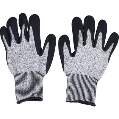 Bouwhandschoenen Anti-snijbescherming Niveau 5 Rubberachtig Gevorst Anti-slip Slijtvast gray