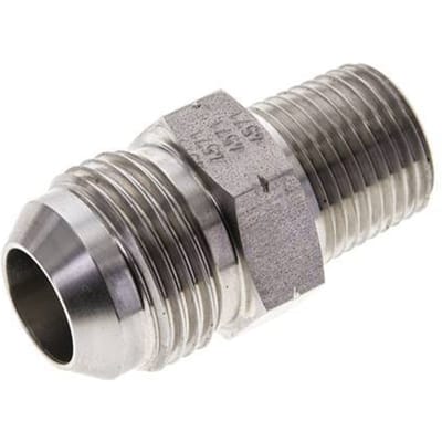 JIC  Dubbele Nippel UN 1-1/16''-12 X 1/2'' NPT RVS 210bar