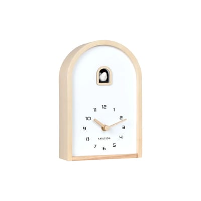 Karlsson Wandklok Curva Cuckoo - Lichtbruin - 6.4x16.8x24.8cm - Wandklok Modern