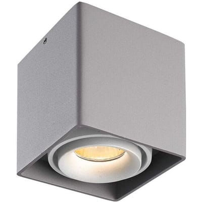 HOFTRONIC Dimbare LED Opbouwspot plafond Esto - Grijs met witte afdekring - IP20 - kantelbaar - excl. GU10 lichtbron - voor droge ruimtes