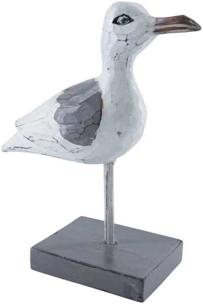 Houten meeuw Klaas natural/grijs 21x19 cm