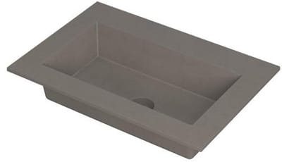 INK Kraft Wastafel Enkele Bak Zonder Kraangat - 700x450x10 mm - Quartz Beton
