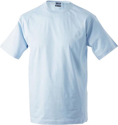 James and Nicholson Unisex Zware Ronde Tee (Lichtblauw)