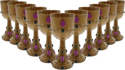 Kroon Bekers - Feestelijke Mokken - Thema Feestjes - Met Faux Edelstenen - 8 Ounce - Goud