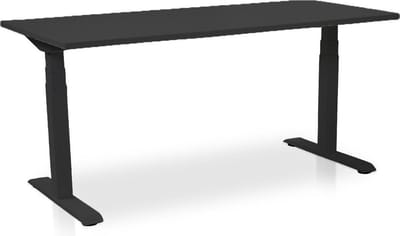 Zit-sta bureau elektrisch verstelbaar - MRC PRO-L NEN-EN 527 | 160 x 80 cm | frame zwart - blad zwart eiken | memory functie met 4 standen | 150kg draagvermogen
