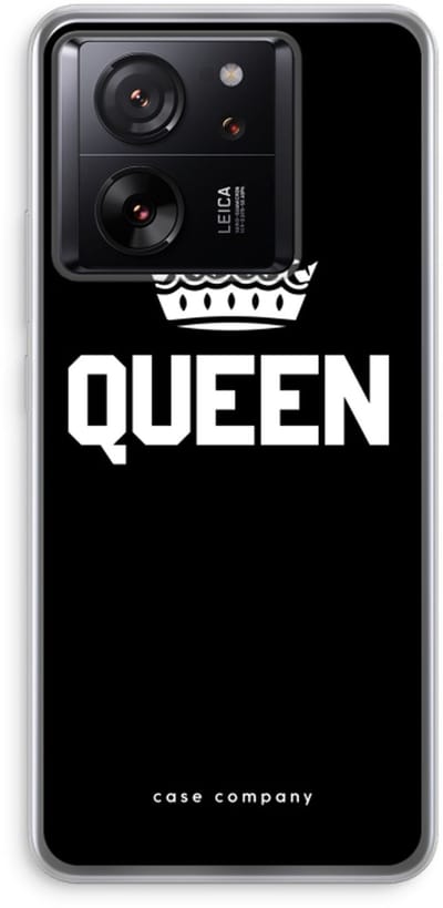 Case Company® - Hoesje geschikt voor Xiaomi 13T Pro hoesje - Queen zwart - Soft Cover Telefoonhoesje - Bescherming aan alle Kanten en Schermrand