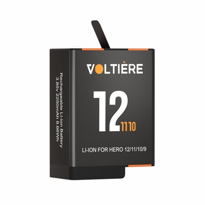 Voltière Batterij geschikt voor GoPro 12, GoPro 11, GoPro 10 & GoPro 9 - Action Camera Accu geschikt voor Go Pro
