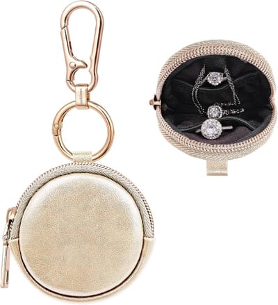 Draagbare gepersonaliseerde reizen sieraden doos met sleutelhanger - ideaal voor vrouwen en meisjes